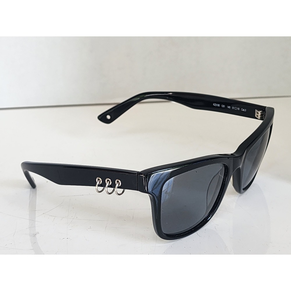 Kenzo Paris Black Polarized Sunglasses KZ3195 C01 Pierced Temple Made in France